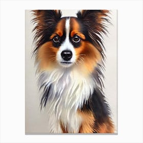 Papillon 2 Watercolour dog Canvas Print