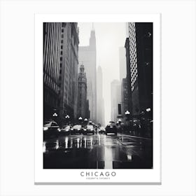 Poster Of Chicago, Black And White Analogue Photograph 4 Canvas Print