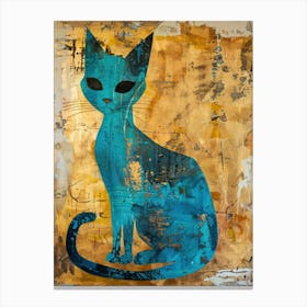 Cat Gold Effect Collage 1 Canvas Print