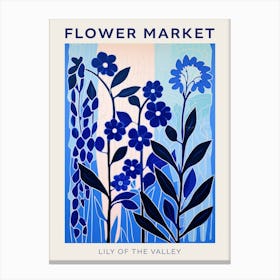 Blue Flower Market Poster Lily Of The Valley 3 Canvas Print