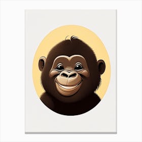 Baby Gorilla Smiling, Gorillas Cute Kawaii 1 Canvas Print