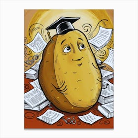 Potato With Graduation Cap Canvas Print