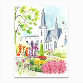 Watercolor Of A Garden Canvas Print