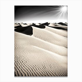 Sand Dunes Greeting Card, black and white art Canvas Print