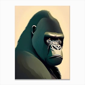 Gorilla With Wondering Face, Gorillas Cute Kawaii Canvas Print