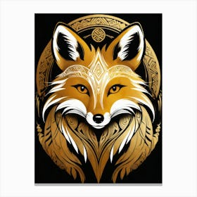 Golden Fox art painting 1 Canvas Print