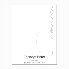 Carneys Point,United States Minimalist Map 1 Stampe su tela