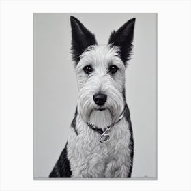 Wire Fox Terrier B&W Pencil dog Canvas Print