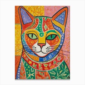 Cat Painting Style Henri Matisse Canvas Print