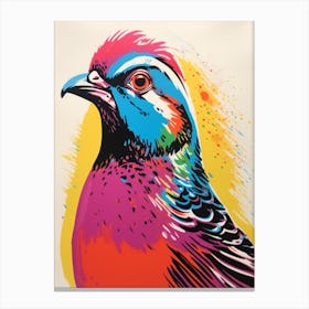 Andy Warhol Style Bird Pheasant 2 Canvas Print