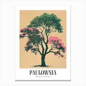 Paulownia Tree Colourful Illustration 3 Poster Canvas Print