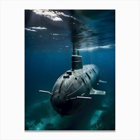 Submarine In The Ocean-Reimagined 37 Canvas Print