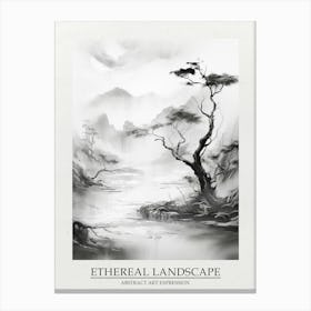 Ethereal Landscape Abstract Black And White 8 Poster Canvas Print