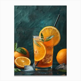 Cocktail With Oranges And Mint 1 Canvas Print