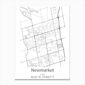 Newmarket,Canada Minimalist Map Canvas Print