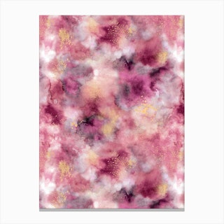 Smoky Marble Watercolor Pink Canvas Print