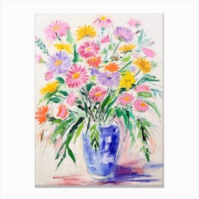 Flower Painting Fauvist Style Asters 4 Canvas Print