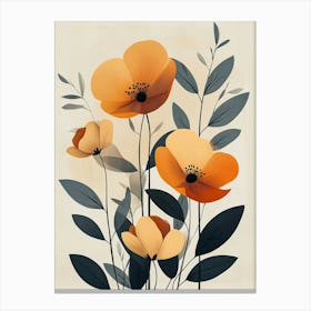 Orange Poppies 3 Canvas Print