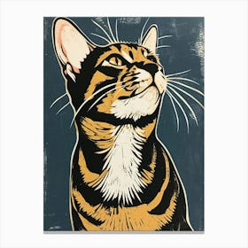 Bengal Linocut Blockprint 2 Canvas Print