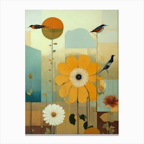 Birds And Flowers-Festival Vibes Canvas Print