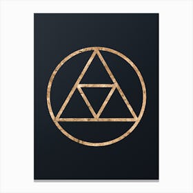 Abstract Geometric Gold Glyph on Dark Teal n.0022 Canvas Print