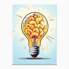 Brain In A Light Bulb Canvas Print