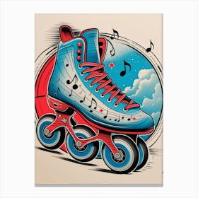 Music Notes On A Skateboard Canvas Print