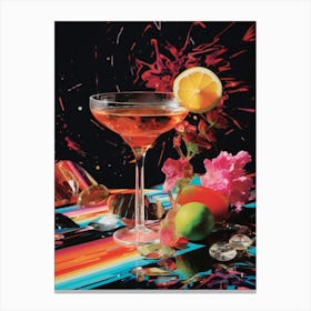 Cocktail Fruit Explosion Collage Canvas Print