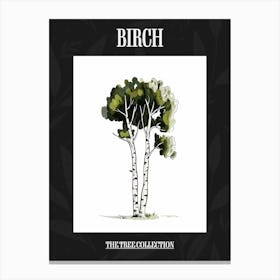 Birch Tree Pixel Illustration 2 Poster Canvas Print