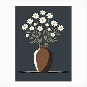 Daisies In A Vase 21 Canvas Print