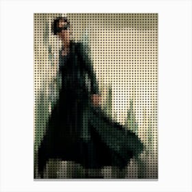 Matrix Resurrections Carrie Anne In A Pixel Dots Art Style Canvas Print