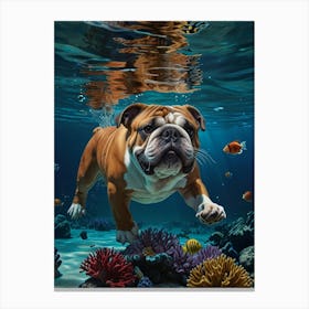 Bulldog Under The Sea Canvas Print