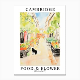 Food Market With Cats In Cambridge 3 Poster Canvas Print