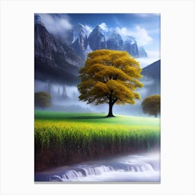 Tree In A Field 3 Canvas Print