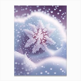 Graupel, Snowflakes, Soft Colours 2 Canvas Print