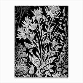 Culver's Root Wildflower Linocut Canvas Print