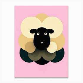 Sheep Dreamscape Retro Poster Adventure Canvas Print