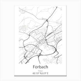 Forbach,France Minimalist Map Canvas Print