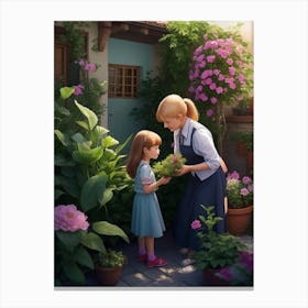 Dreamshaper V7 A Kindhearted Girl Has A Special Garden With A 0 Canvas Print