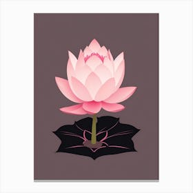 A Pink Lotus In Minimalist Style Vertical Composition 90 Canvas Print