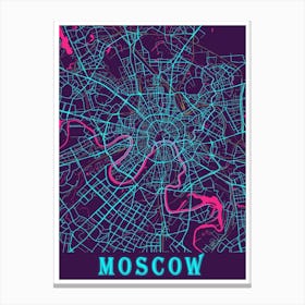 Moscow Map Poster 1 Canvas Print