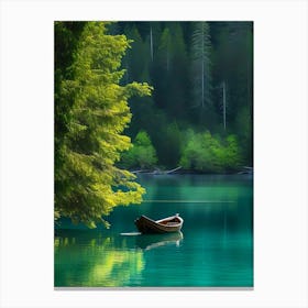 Boat In The Lake Canvas Print