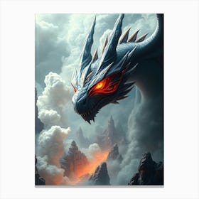 Black Dragon In The Sky Canvas Print