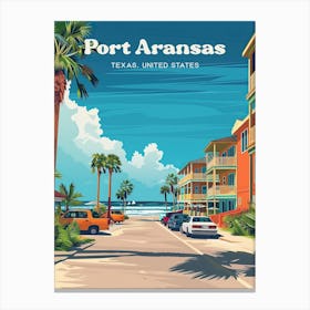 Port Aransas Texas Summer Art Illustration Canvas Print