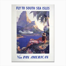 Fly To South Sea Isles Via Pan American Lawler Canvas Print