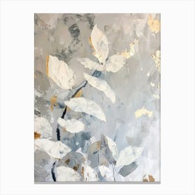 Abstract Of White And Gold Leaves Canvas Print