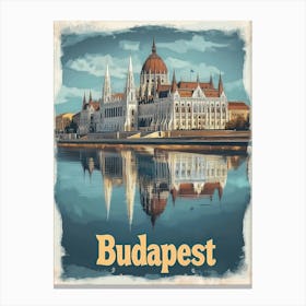 Aihrgdesign A Classic 1960s Travel Poster For Budapest Canvas Print