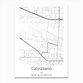 Calvizzano,Italy Minimalist Map Toile