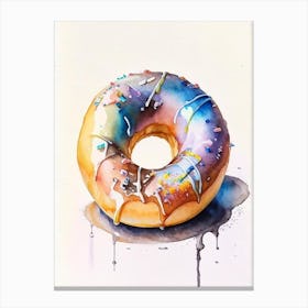 Glazed Donut Cute Neon 2 Canvas Print