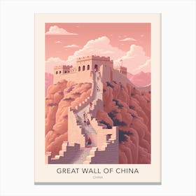 Great Wall Of China Travel Poster Canvas Print